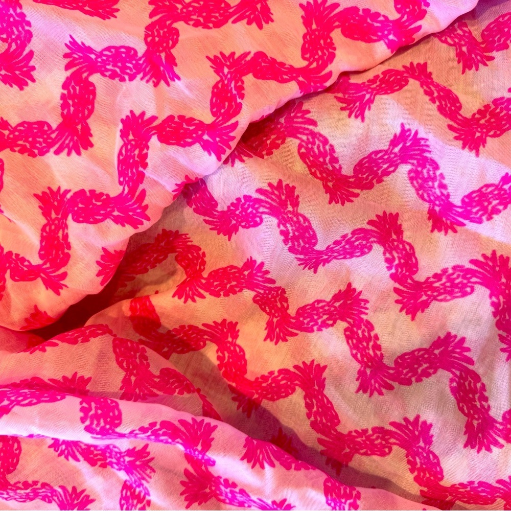 Lily Pulitzer for target pineapple scarf with Pom Pom detail.